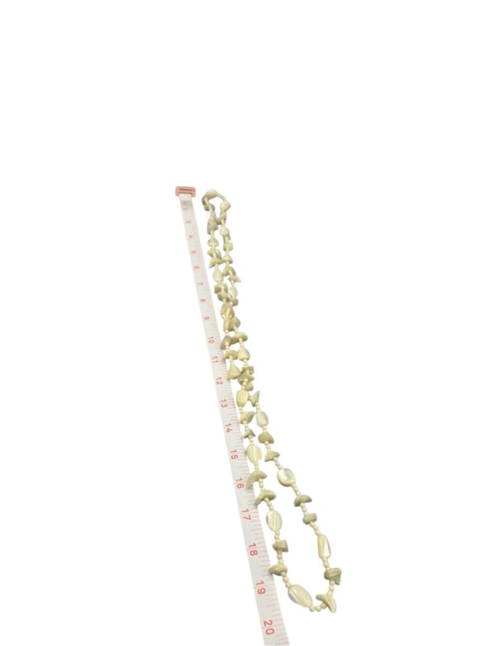 Vintage Ivory Shell Look Necklace Single Strand Boho Coastal Statement - Picture 3 of 8